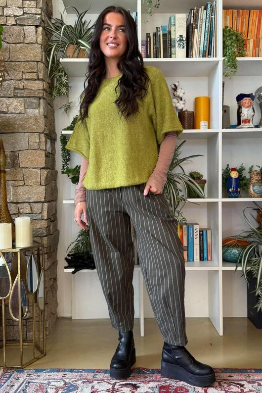 Clemmie Box Knit Olive Marl